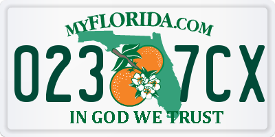 FL license plate 0237CX