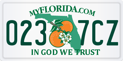 FL license plate 0237CZ