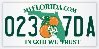 FL license plate 0237DA