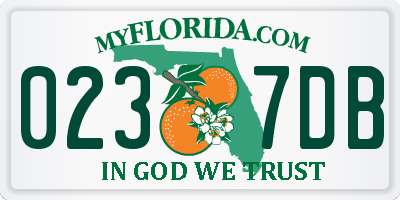 FL license plate 0237DB