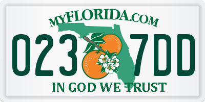 FL license plate 0237DD