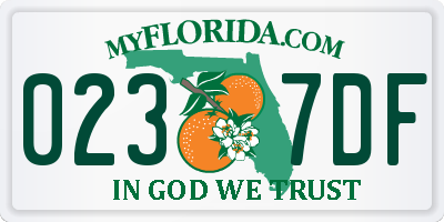 FL license plate 0237DF