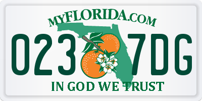FL license plate 0237DG