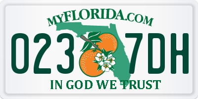 FL license plate 0237DH