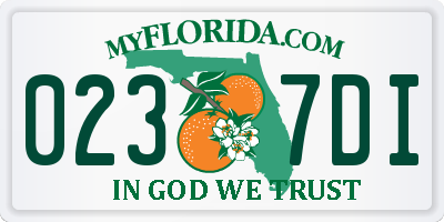 FL license plate 0237DI