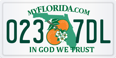 FL license plate 0237DL