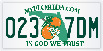 FL license plate 0237DM