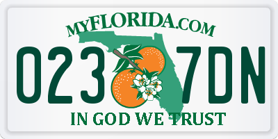 FL license plate 0237DN