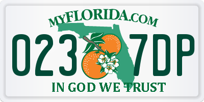 FL license plate 0237DP