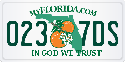 FL license plate 0237DS