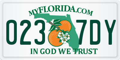 FL license plate 0237DY