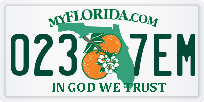 FL license plate 0237EM