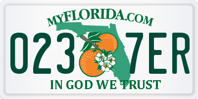 FL license plate 0237ER