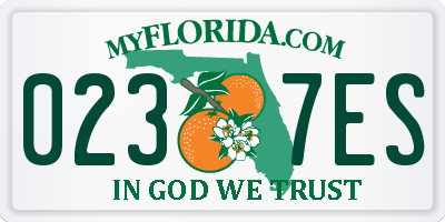 FL license plate 0237ES