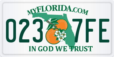 FL license plate 0237FE