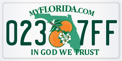 FL license plate 0237FF