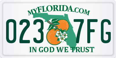 FL license plate 0237FG