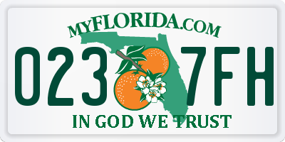 FL license plate 0237FH