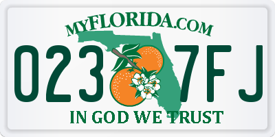 FL license plate 0237FJ