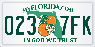 FL license plate 0237FK