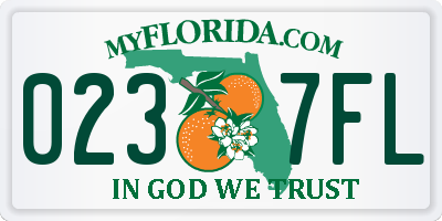 FL license plate 0237FL