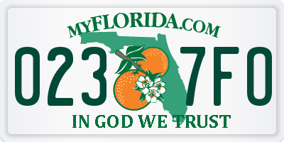 FL license plate 0237FO