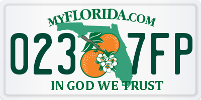 FL license plate 0237FP