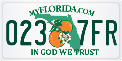 FL license plate 0237FR