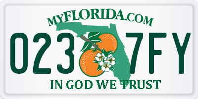 FL license plate 0237FY