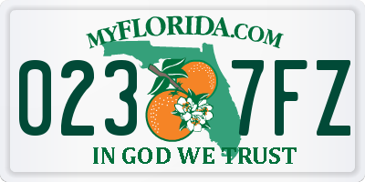 FL license plate 0237FZ