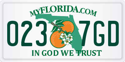 FL license plate 0237GD
