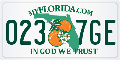 FL license plate 0237GE