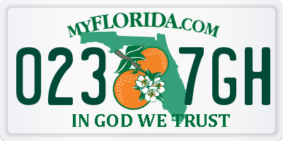 FL license plate 0237GH