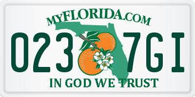 FL license plate 0237GI