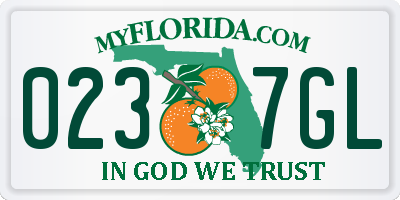 FL license plate 0237GL