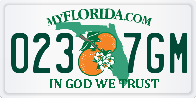 FL license plate 0237GM