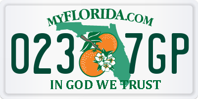 FL license plate 0237GP