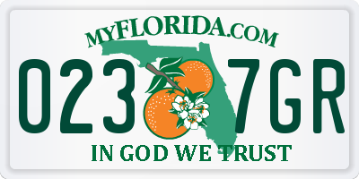 FL license plate 0237GR