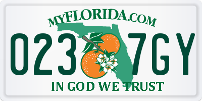 FL license plate 0237GY