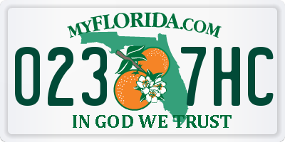 FL license plate 0237HC