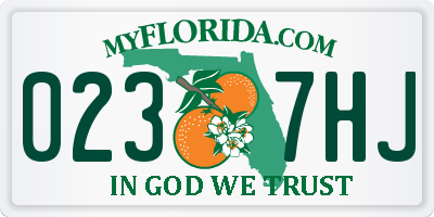 FL license plate 0237HJ