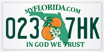 FL license plate 0237HK