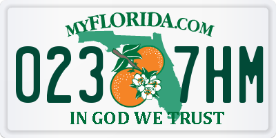 FL license plate 0237HM