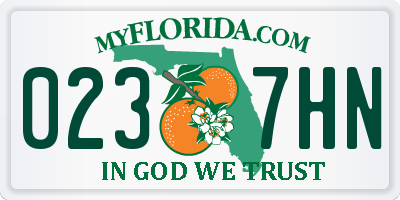 FL license plate 0237HN