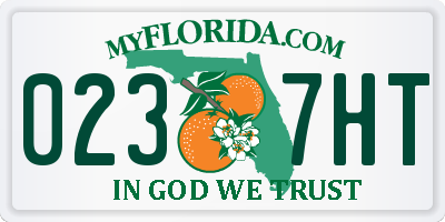 FL license plate 0237HT