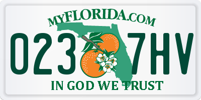 FL license plate 0237HV