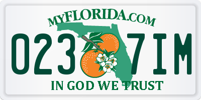 FL license plate 0237IM
