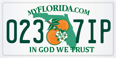 FL license plate 0237IP