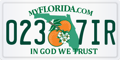 FL license plate 0237IR