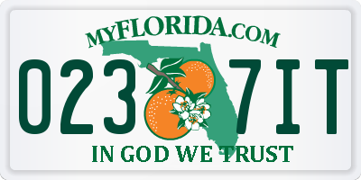 FL license plate 0237IT